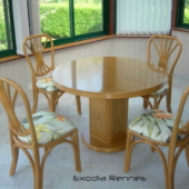 023 Diana table ronde extensible véranda rotin miel orchidée exodia home design rennes