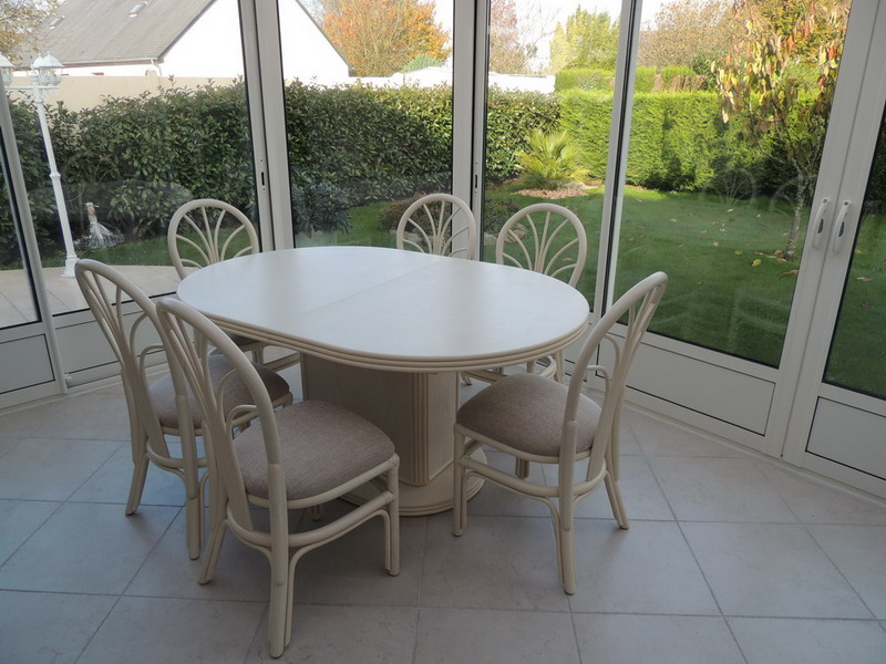 sejour Diana veranda table et chaises en rotin ivoire exodia home design rennes