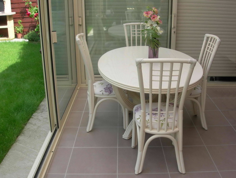 veranda Roma table et chaises rotin ivoire exodia home design rennes