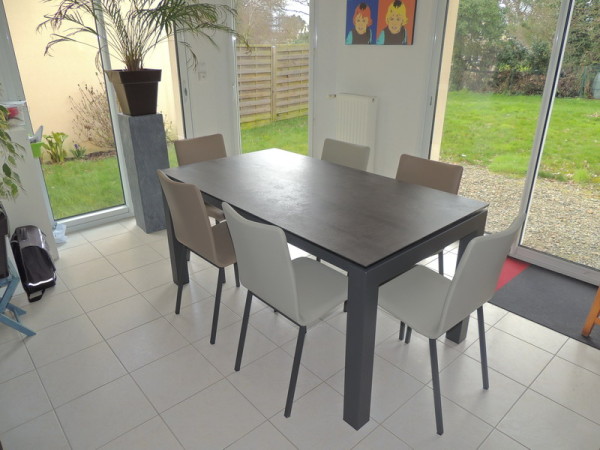 table veranda ceramique extensible chaises bicolor exodia