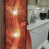 lampadaire rotin orange luminaire deco
