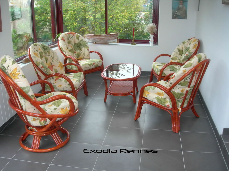 40 coin Golf rotin fauteuils mandarine fixe et pivot veranda exodia home design rennes